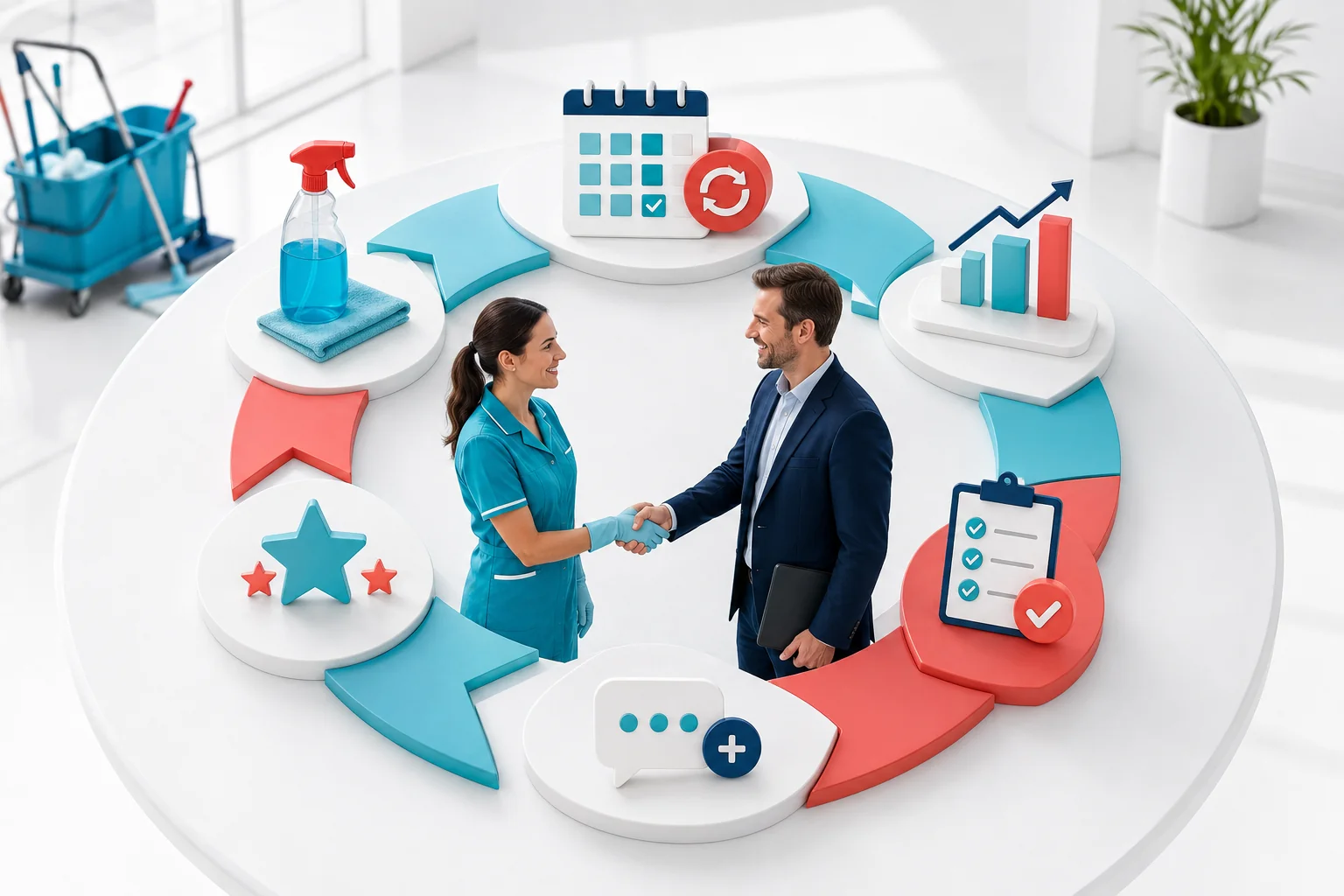 Illustration de l'article Comment faire un bilan annuel avec un client de nettoyage ?