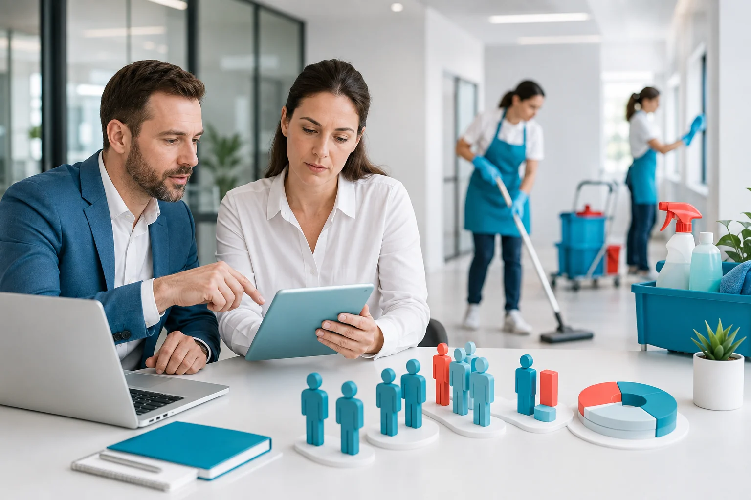 Illustration de l'article Comment calculer les moyens humains à présenter dans un marché de nettoyage ?