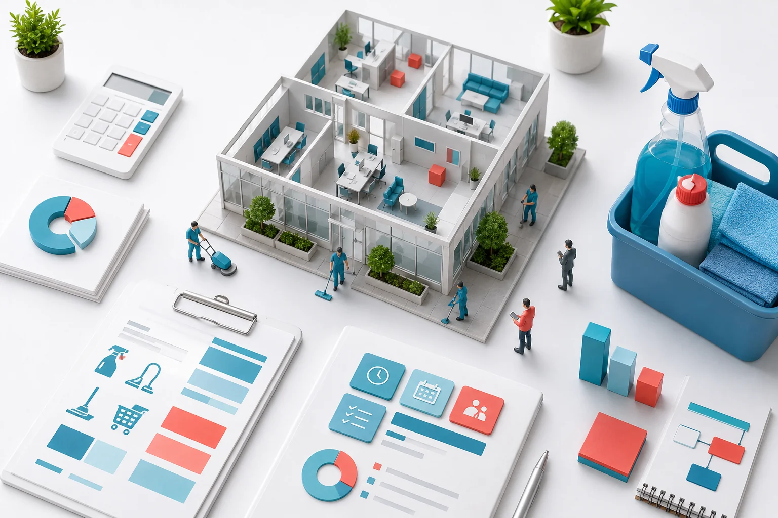 Illustration de l'article Comment chiffrer le nettoyage régulier d’un immeuble de bureaux ?