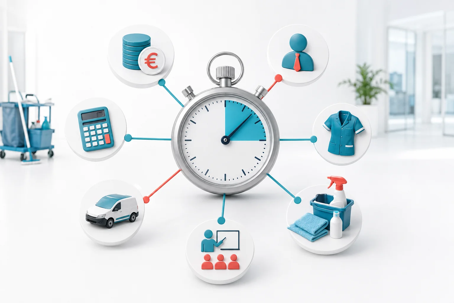 Illustration de l'article Comment calculer le coût horaire d'un agent de nettoyage ?