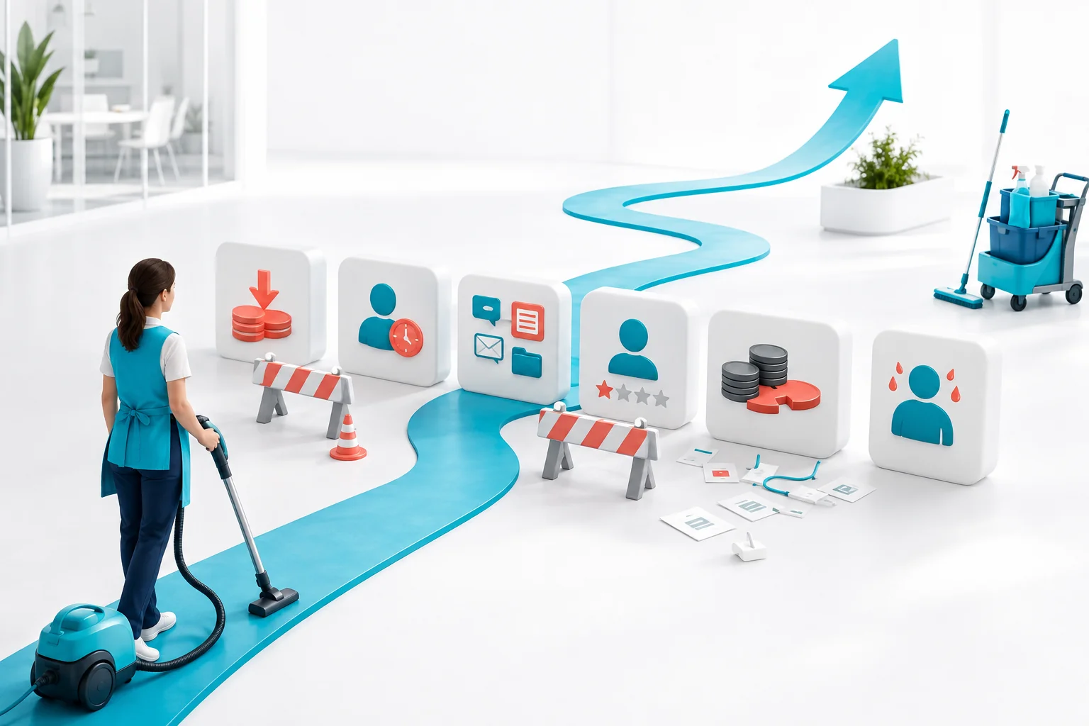 Illustration de l'article Les erreurs qui empêchent une entreprise de nettoyage de grandir