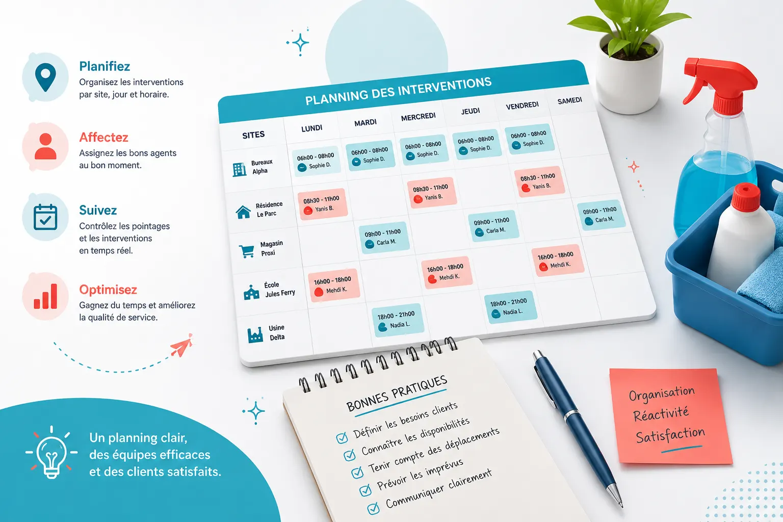 Gestion entreprise nettoyage avec Excel