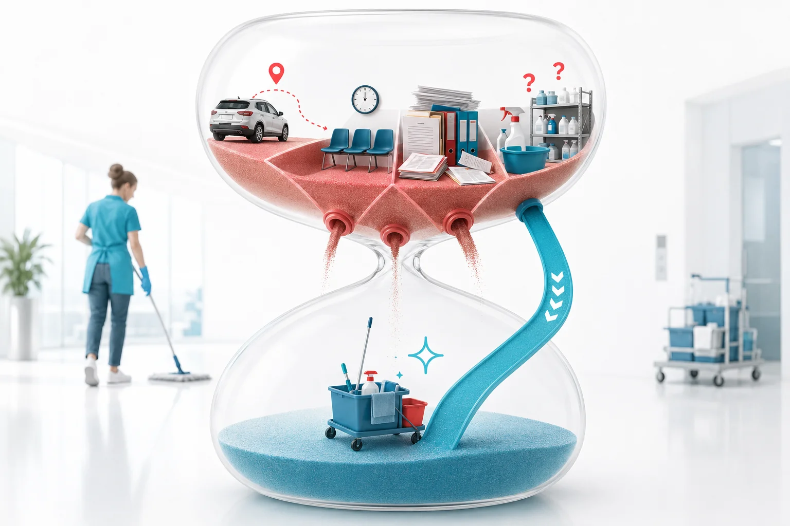 Illustration de l'article Comment réduire les heures non productives dans une entreprise de nettoyage ?
