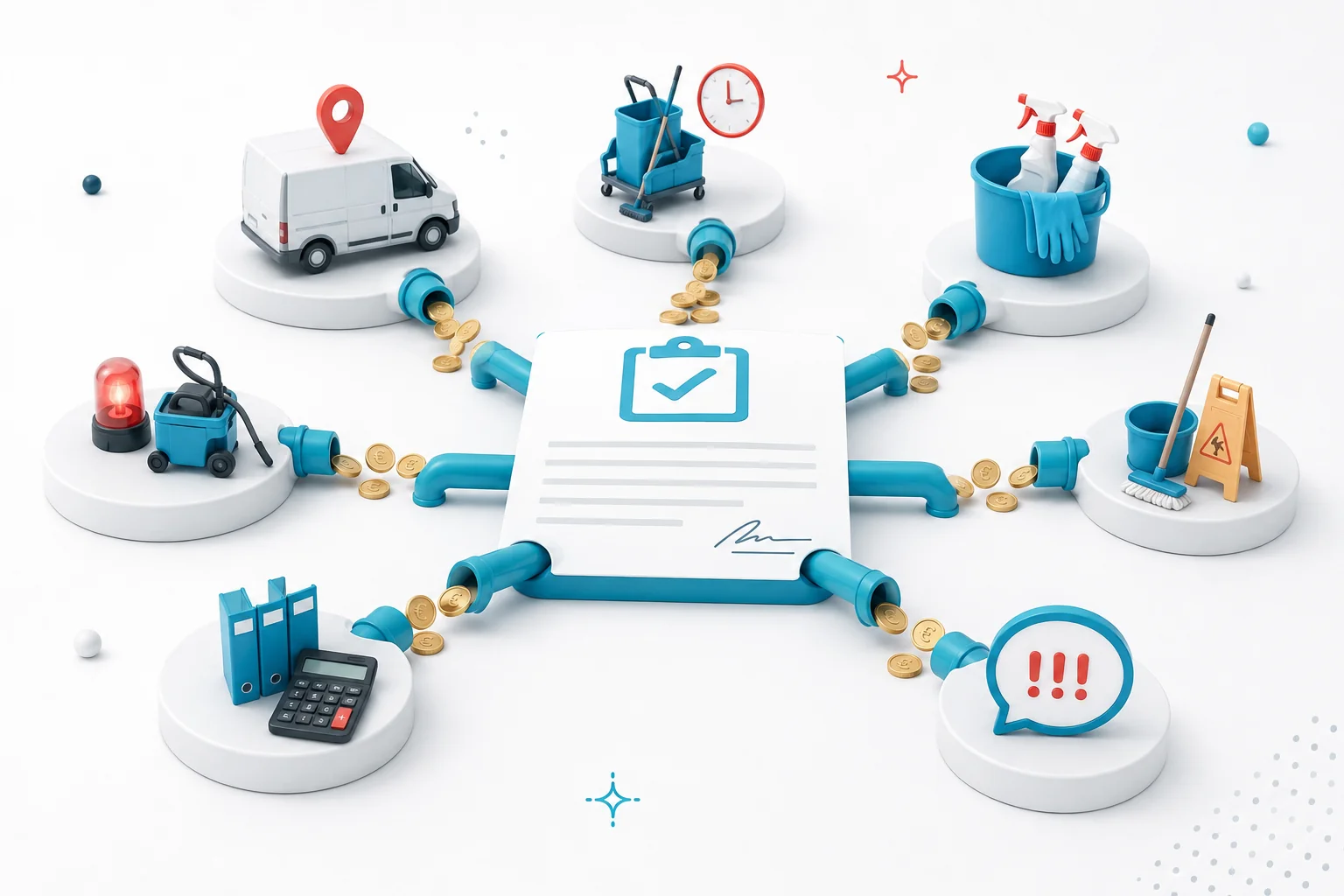 Illustration de l'article Les 7 coûts cachés qui réduisent la marge des entreprises de nettoyage