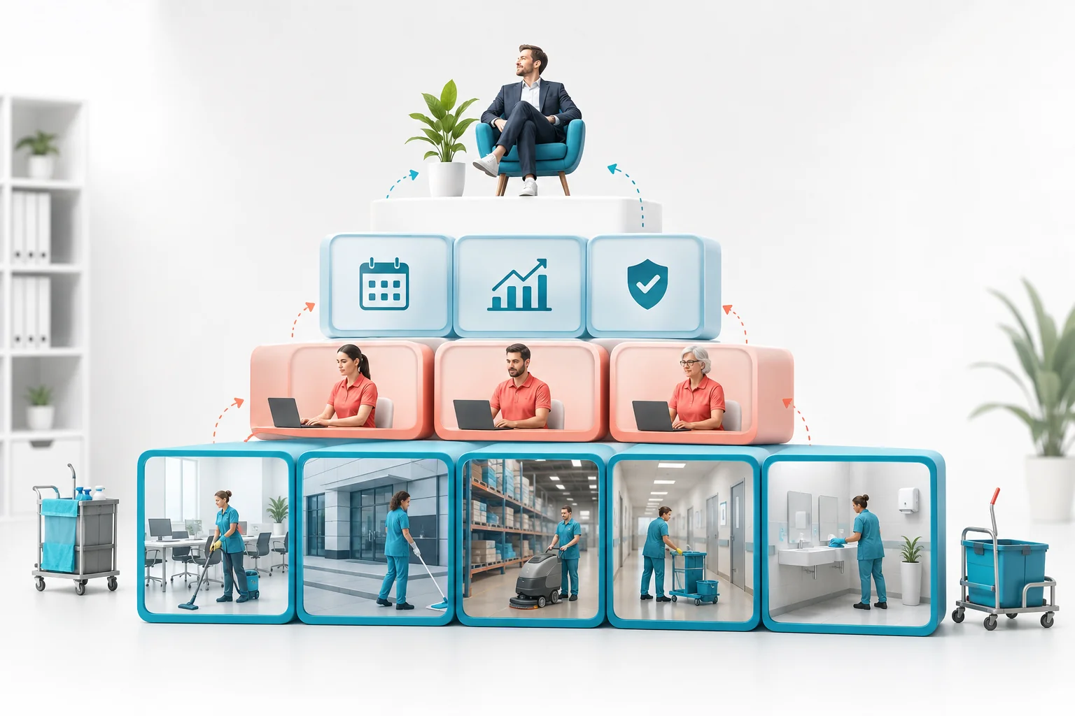 Illustration de l'article Comment structurer une entreprise de nettoyage qui grandit ?
